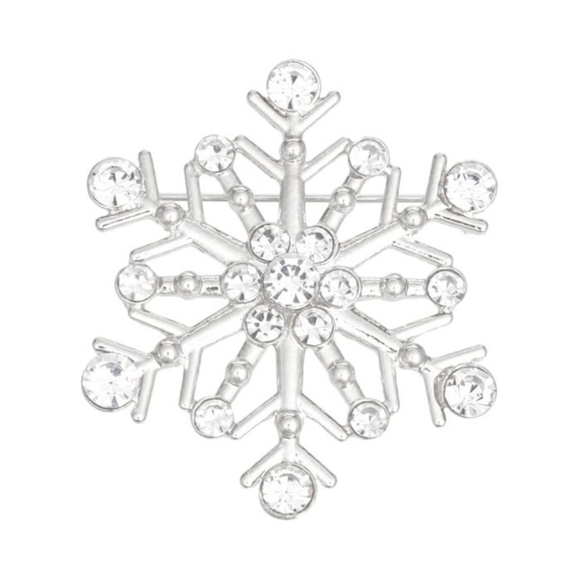 Brooch Stellar Snowflake Silver Pin for Women - Picture 2 of 3
